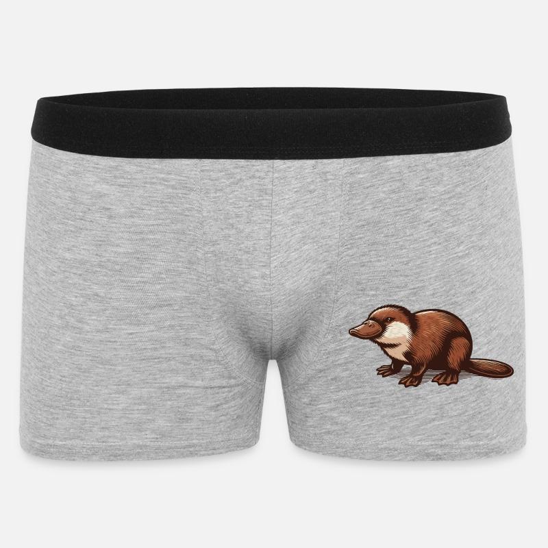 Schnabeltier - Männer Boxer Shorts - Grau meliert