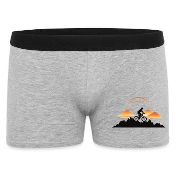 Dessin d’un cycliste de VTT - Boxer Homme - gris chiné - Devant