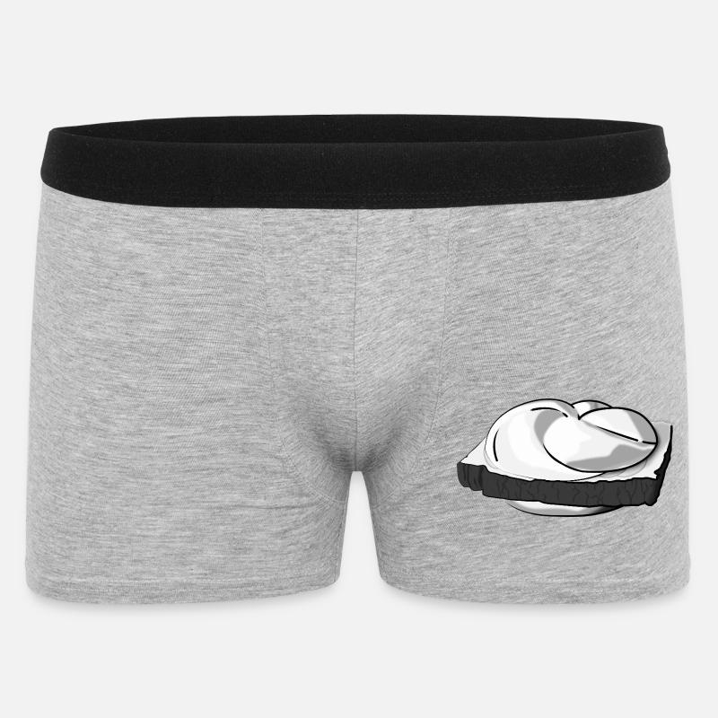 Leberkässemmel mit extra Style. - Männer Boxer Shorts - Grau meliert