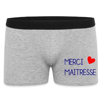 MAÎTRESSE. MAITRE. MERCI. MERCI MAÎTRESSE - Boxer Homme - gris chiné - Devant