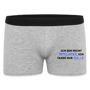 Ich bin nicht betrunken, ich tanze nur Malle. - Männer Boxer Shorts - Grau meliert - Vorne