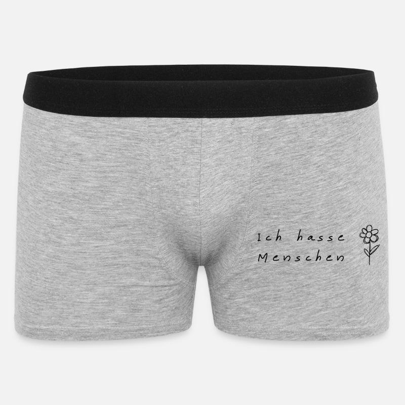 Ich hasse Menschen - Männer Boxer Shorts - Grau meliert