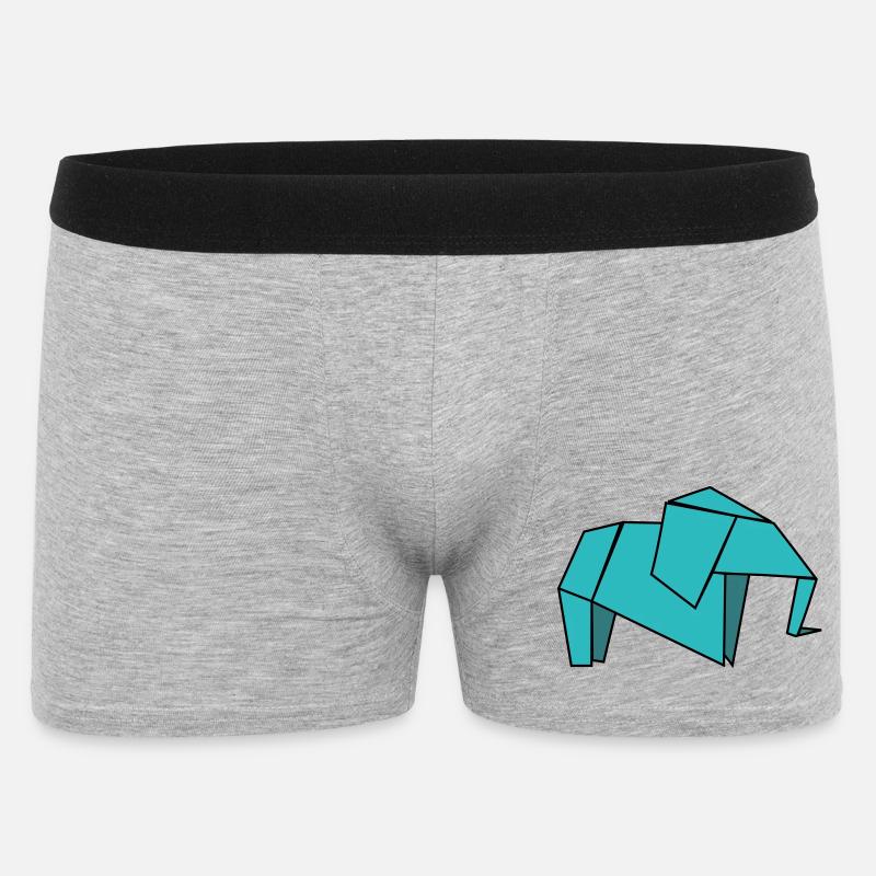 Origami Elephant - Männer Boxer Shorts - Grau meliert