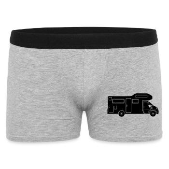 Motorhome silhouette – simple camping design - Men's Boxer Shorts - heather grey - Front