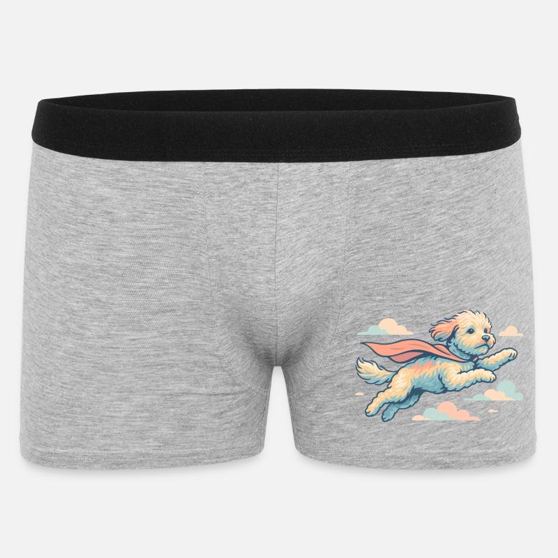 Super Hund Havapoo Cape Umhang Geschenk - Männer Boxer Shorts - Grau meliert