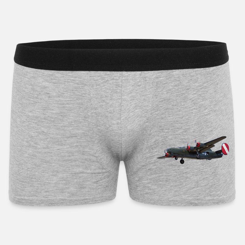 Bomber B-24 Liberator - Männer Boxer Shorts - Grau meliert