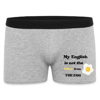 Frühstücks-Fried Egg Illustration - Männer Boxer Shorts - Grau meliert - Vorne