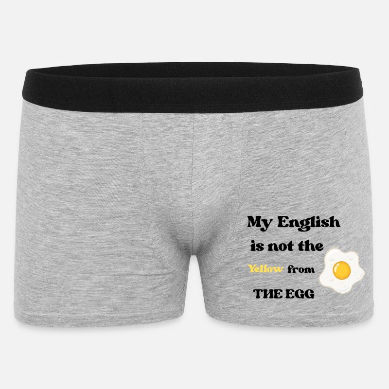 Frühstücks-Fried Egg Illustration - Männer Boxer Shorts - Grau meliert