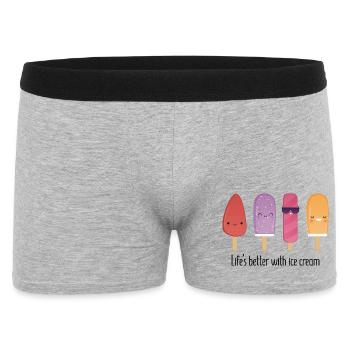 Lifes better with cream - Männer Boxer Shorts - Grau meliert - Vorne