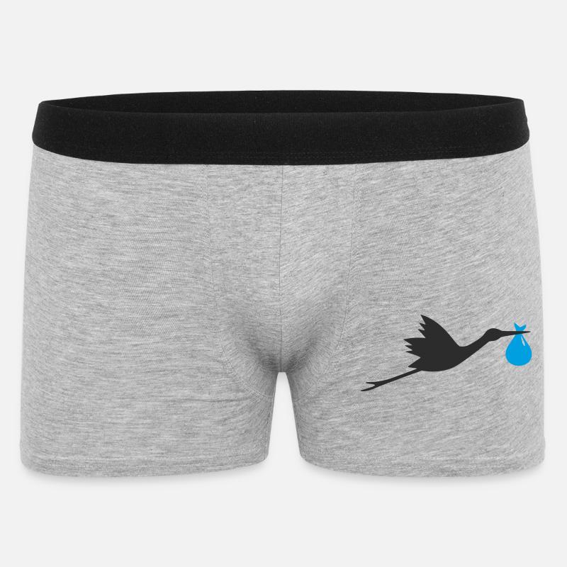 Klapperstorch Baby Junge - Männer Boxer Shorts - Grau meliert