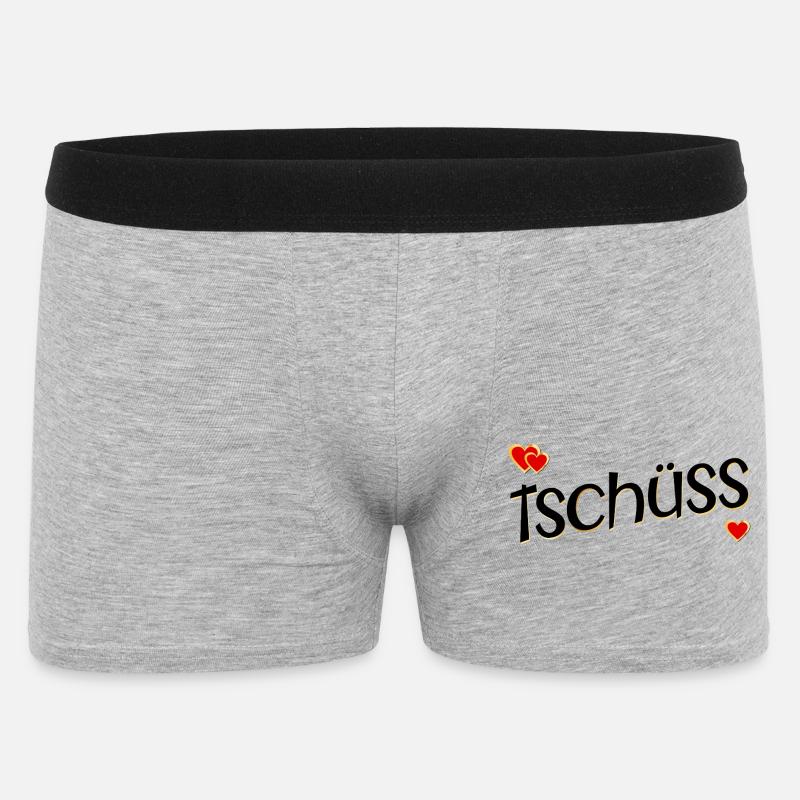 TSCHÜSS ABSCHIED HERZ - Männer Boxer Shorts - Grau meliert