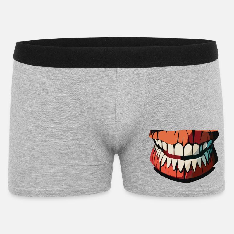 Darkjaws uhyggelige smil - Boxer Shorts til mænd - grå meleret