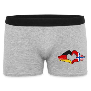 Germany Norway Flag Hands Heart Shape Used - Men's Boxer Shorts - heather grey - Front