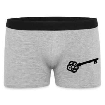 Silhouette de clé squelette ornée - Boxer Homme - gris chiné - Devant