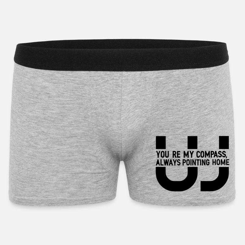 Himmlisches Mond- und Sternmuster - Männer Boxer Shorts - Grau meliert