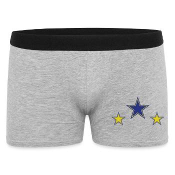 Abstract Star Patterns in Yellow and Blue - Men's Boxer Shorts - heather grey - Front