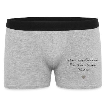 Ihre Geschichte ist noch nicht zu Ende. - Männer Boxer Shorts - Grau meliert - Vorne