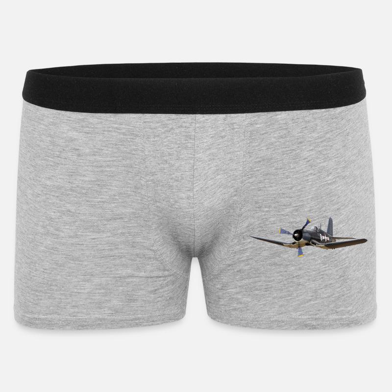 F4U Corsair - Männer Boxer Shorts - Grau meliert