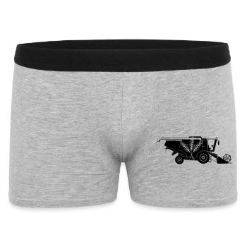 Combine Harvester with Three Grain Stalks Logo - Men's Boxer Shorts - heather grey - Front