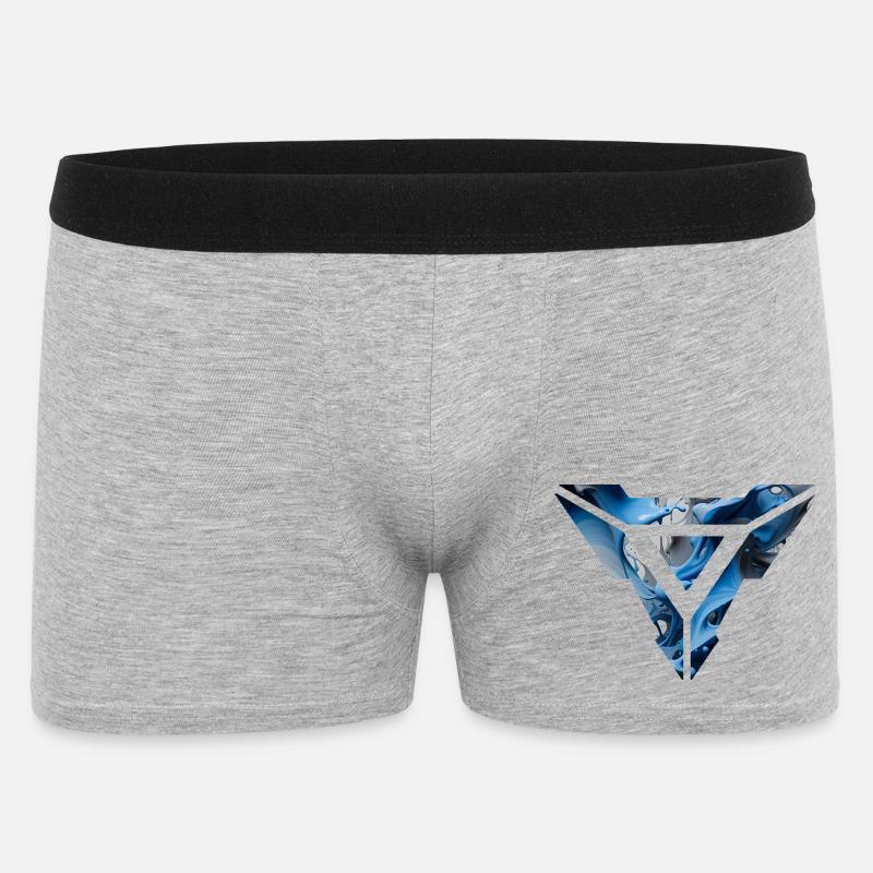 Abstract Blue Fluid Triangular Design - Men's Boxer Shorts - heather grey