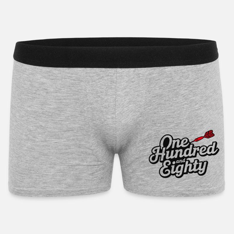 Darts Einhundertachtzig - Männer Boxer Shorts - Grau meliert