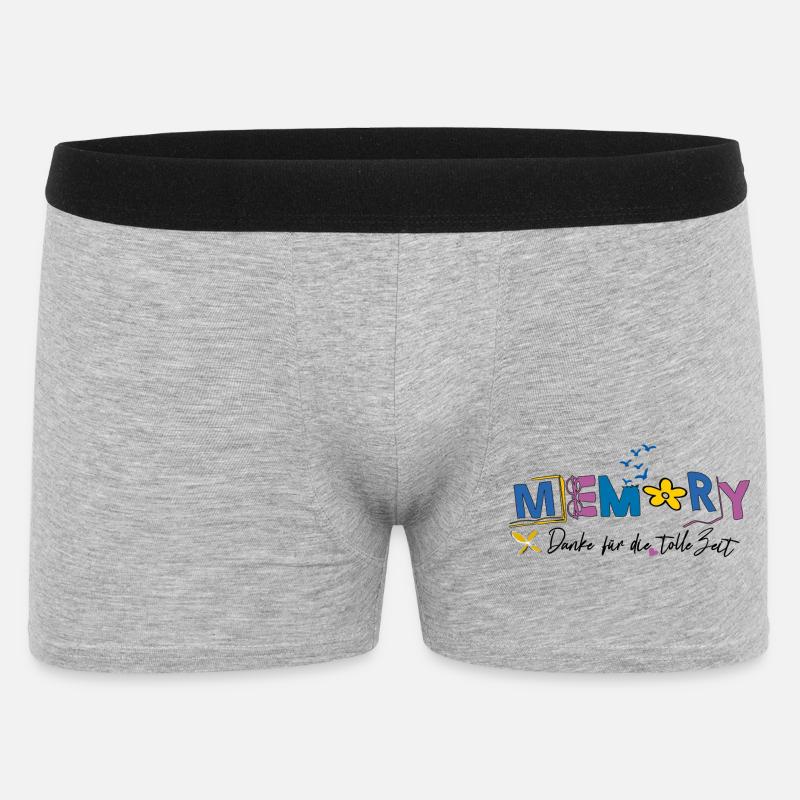 Memory schön war die Zeit - Männer Boxer Shorts - Grau meliert