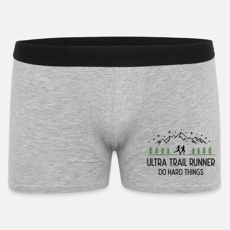 Ultra Trail Runner – Mach schwierige Dinge - Männer Boxer Shorts - Grau meliert