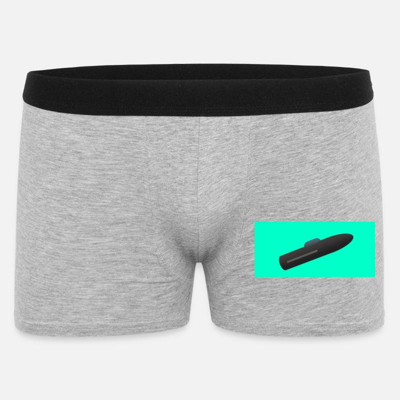 Minimalistische U-Boot-Silhouette - Männer Boxer Shorts - Grau meliert