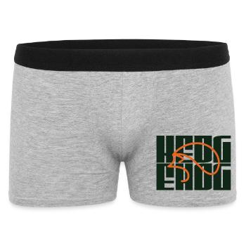 Merch mit dem Logo deines Lieblingsigels  - Männer Boxer Shorts - Grau meliert - Vorne