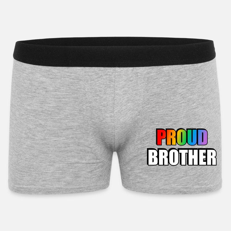 Stolzer Bruder LGBT Pride Regenbogen - Männer Boxer Shorts - Grau meliert