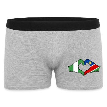 Nigeria Namibia Flag Hands Heart Shape - Men's Boxer Shorts - heather grey - Front