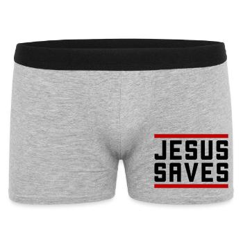 Jésus sauve d’une manière chrétienne - Boxer Homme - gris chiné - Devant