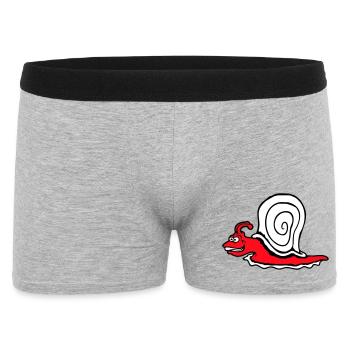 Schnecke Schnell Kriechen Lustig Cartoon Raserei - Männer Boxer Shorts - Grau meliert - Vorne