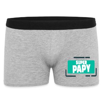Super Grandpa Colorful Illustration - Men's Boxer Shorts - heather grey - Front