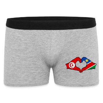 Drapeau Tunisie Namibie Mains Forme de cœur Utilisé - Boxer Homme - gris chiné - Devant