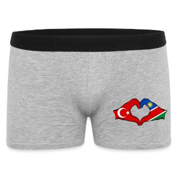 Drapeau de la Turquie et de la Namibie en forme de cœur - Boxer Homme - gris chiné - Devant