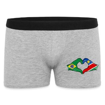 Brazil Namibia Flag Hands Heart Shape - Men's Boxer Shorts - heather grey - Front