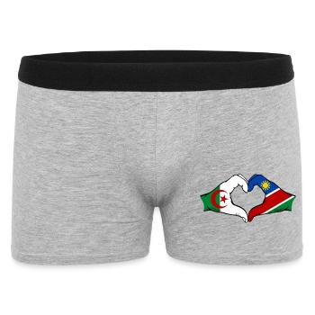Algeria Namibia Flag Hands Heart Shape - Men's Boxer Shorts - heather grey - Front