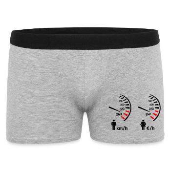 Tachometer km/h und Kostenmesser - Männer Boxer Shorts - Grau meliert - Vorne