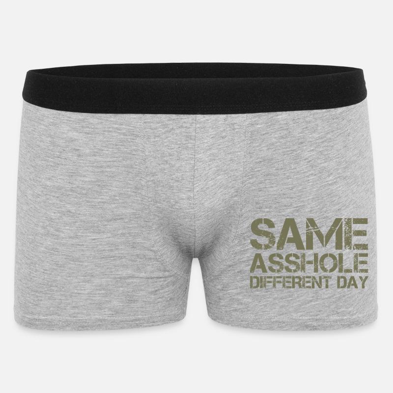 Same Asshole, different day - Männer Boxer Shorts - Grau meliert