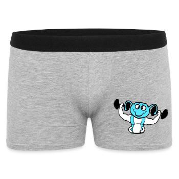 Raupe Bodybuilder Muskelaufbau Stark Fitness Gym - Männer Boxer Shorts - Grau meliert - Vorne