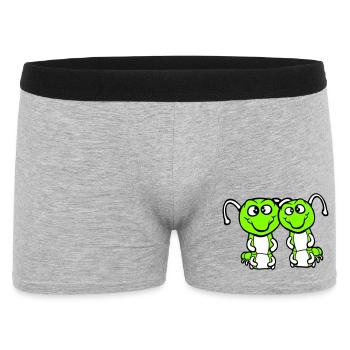 2 chenilles mignonnes deux amis cher couple amoureux - Boxer Homme - gris chiné - Devant