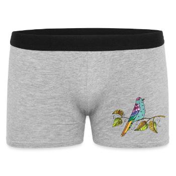 Oiseau coloré - Boxer Homme - gris chiné - Devant