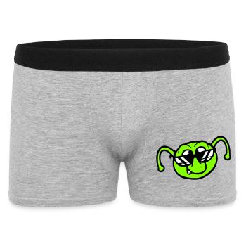 Raupe Sonnenbrille Cool Lächeln Frech Spaß Comic - Männer Boxer Shorts - Grau meliert - Vorne