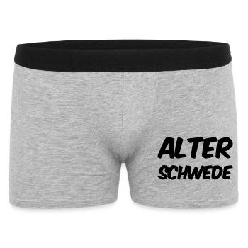 Vieux Suédois - Lustiger Spruch - Drôle - Boxer Homme - gris chiné - Devant