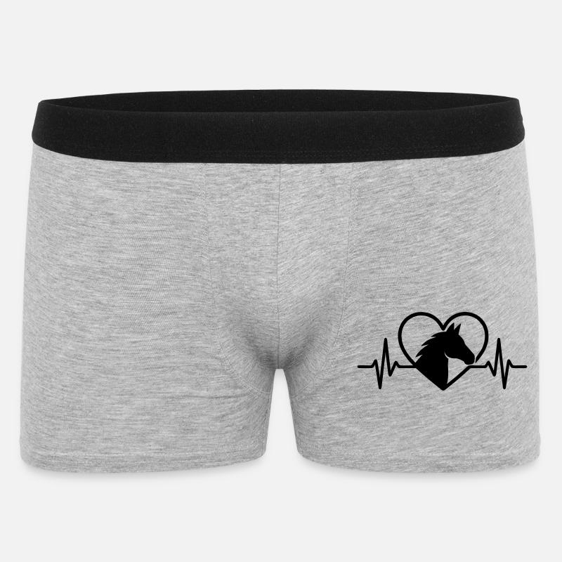 Pferd Herz - Männer Boxer Shorts - Grau meliert