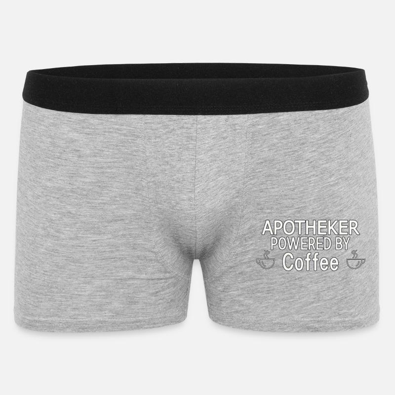 Apotheker Powered By Coffee - Männer Boxer Shorts - Grau meliert