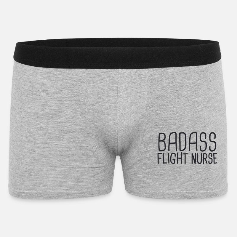 Flight Nurse Badass Luftrettung - Männer Boxer Shorts - Grau meliert
