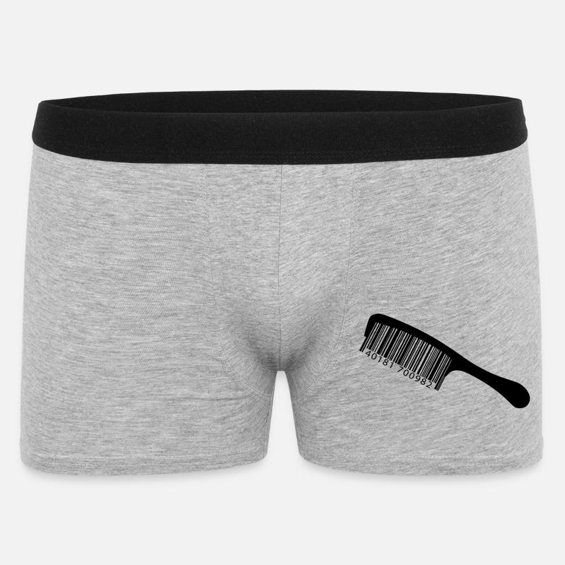 Illustrationskamm mit Barcode - Männer Boxer Shorts - Grau meliert