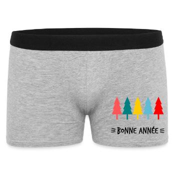 TANNE. ALLES GUTE ZUM NEUEN JAHR. SILVESTER - Männer Boxer Shorts - Grau meliert - Vorne